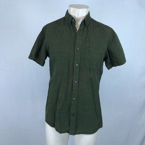 1901 - MEN'S MEDIUM - DARK GREEN SHORT SLEEVE BUTTON COLLARED TRIM FIT SHIRT